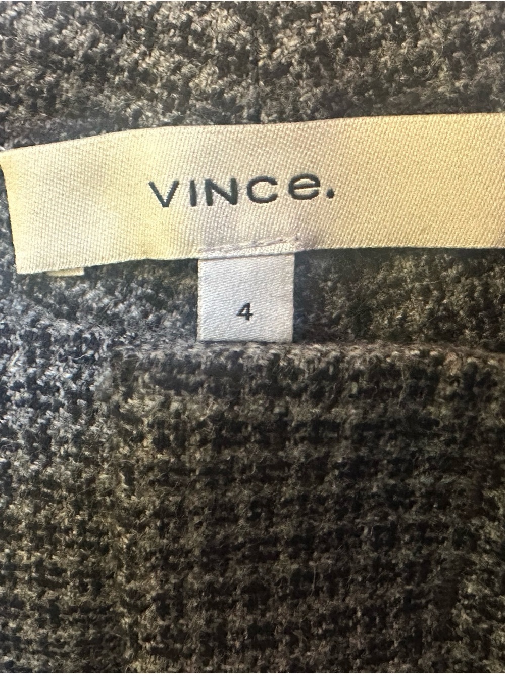 Vince High-Waisted Microcheck Wide Leg Wool Blend Trousers Size 4 Like New! - Picture 9 of 12